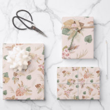 Pampas Grass & Blume auf Creme