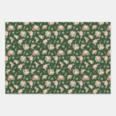 Pampas Grass & Blume auf Dunkelgrün Geschenkpapier Set (Vorderseite 3)