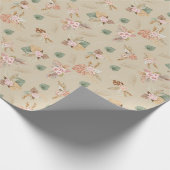Pampas Grass & Blume auf Tan Geschenkpapier (Ecke)