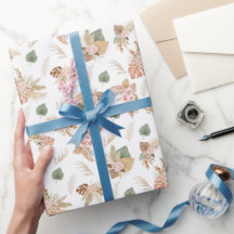 Pampas Grass & Blume auf Weiß