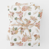 Pampas Grass & Blume auf Weiß Geschenkpapier Set (Beispiel)