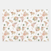 Pampas Grass & Blume auf Weiß Geschenkpapier Set (Vorderseite)