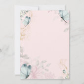 Pampas Grass Blume Blaue Schmetterlinge Quinceañer Einladung (Rückseite)