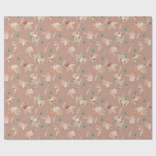Pampas Grass & Blume Geschenkpapier (Flach)