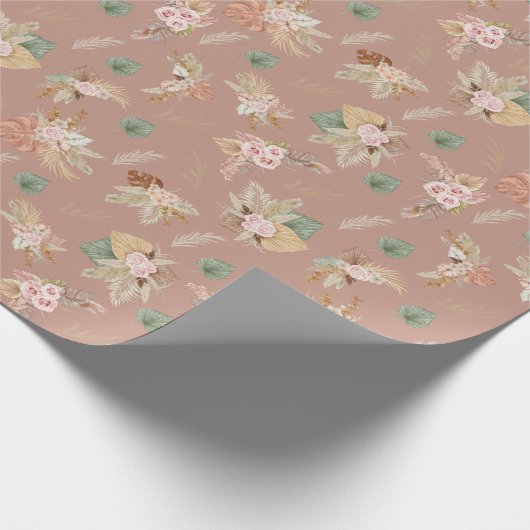 Pampas Grass & Blume Geschenkpapier (Ecke)