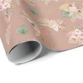 Pampas Grass & Blume Geschenkpapier (Rolleneckpunkt)
