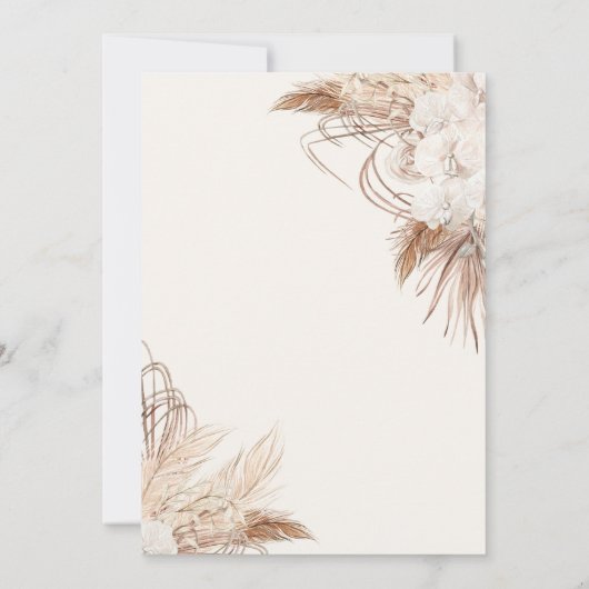 Pampas Grass Blume Grad Cap, Abschluss Einladung (Rückseite)