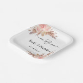 Pampas grass Blume mr mrs heart boho Hochzeit Pappteller (Gewinkelt)