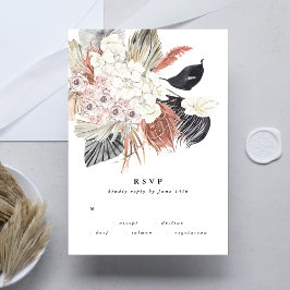 Pampas Grass Blume Tropischer Jungle Wedding RSVP