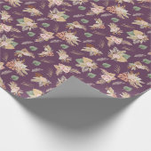 Pampas Grass & Blume über Mulberry Geschenkpapier (Ecke)
