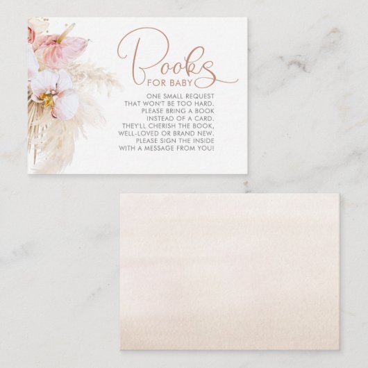 Pampas Grass Blumenbücher für Babywünsche Begleitkarte (Vorne/Hinten)