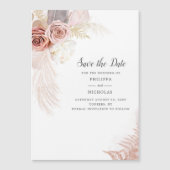 Pampas Grass Blumenschrift Wedding Save the Date Magneteinladung (Vorderseite)