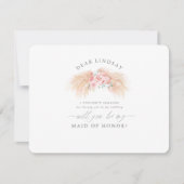 Pampas Grass Blush Bridesmaid Vorschlag zur Einlad Einladung (Vorderseite)