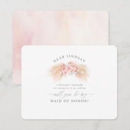 Pampas Grass Blush Bridesmaid Vorschlag zur Einlad Einladung