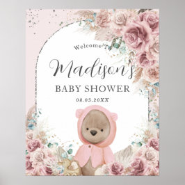 Pampas Grass Blush Niedlich Teddy Bear Arch Poster