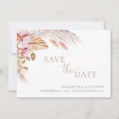 Pampas Grass Blush Pink Save the Date Karte (Vorderseite)