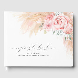 Pampas Grass Blush Pink Wedding Gästebuch