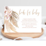 Pampas grass bohemiische Bücher für Babydusche Begleitkarte<br><div class="desc">For more advanced customization of this design,  simply select the "Customize It" button above!</div>