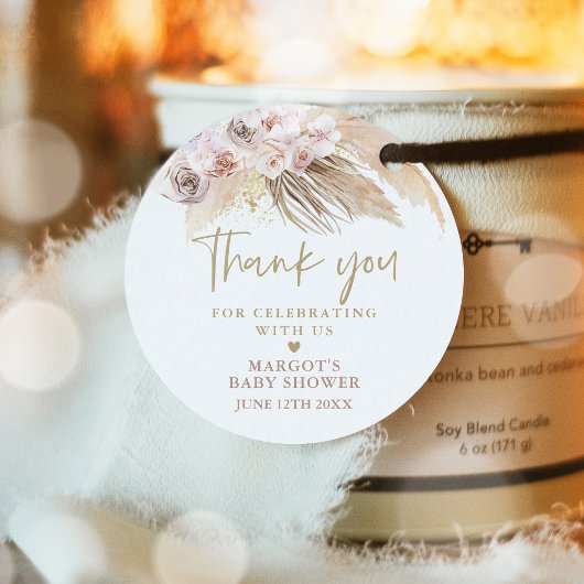 Pampas Grass Bohemisch Baby Dusche Gefallen Geschenkanhänger