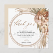 Pampas Grass Bohemisch Baby Dusche Vielen Dank Dankeskarte (Vorne/Hinten)