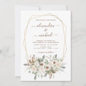 Pampas Grass Bohemisch Boho Eucalyptus Wedding Inv Einladung (Vorderseite)