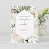 Pampas Grass Bohemisch Boho Eucalyptus Wedding Inv Einladung (Stehend Vorderseite)