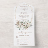 Pampas Grass Bohemisch Boho Eukalyptus Wedding All In One Einladung (Innen Boden)