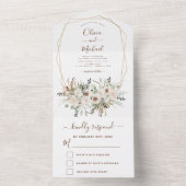Pampas Grass Bohemisch Boho Eukalyptus Wedding All In One Einladung (Innen Boden)