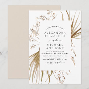 Pampas Grass Bohemisch Boho Hochzeitseinladung Einladung