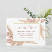 Pampas Grass Bohemisch Boho Save the Date Einladun Einladung (Stehend Vorderseite)