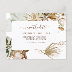 Pampas Grass Bohemisch Boho Save the Date Einladun Postkarte