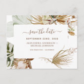 Pampas Grass Bohemisch Boho Save the Date Einladun Postkarte (Vorderseite)