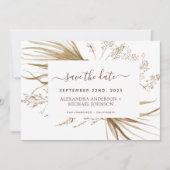 Pampas Grass Bohemisch Boho Save the Date Einladung (Vorderseite)