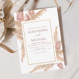 Pampas Grass Bohemisch Boho Tropical Wedding Einladung