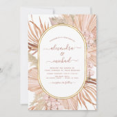 Pampas Grass Bohemisch Boho Tropical Wedding Einladung (Vorderseite)