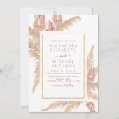 Pampas Grass Bohemisch Boho Tropical Wedding Invit Einladung (Vorderseite)