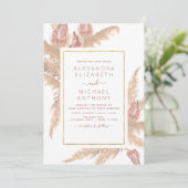 Pampas Grass Bohemisch Boho Tropical Wedding Invit Einladung (Stehend Vorderseite)