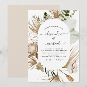 Pampas Grass Bohemisch Boho Tropical Wedding Invit Einladung