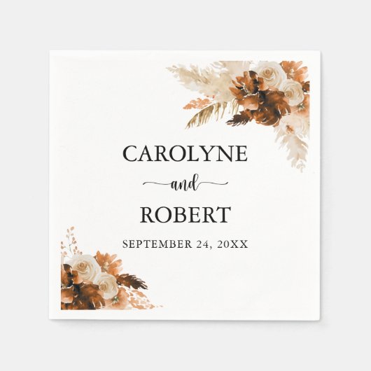 Pampas Grass Bohemisch Boho Wedding Serviette (Vorderseite)