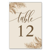 Pampas Grass Bohemisch Exotic Earthy Wedding Tischnummer (Rückseite)
