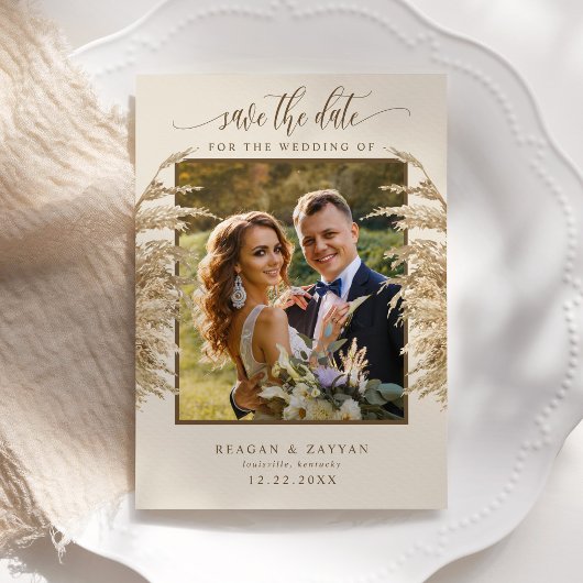 Pampas Grass Bohemisch Exotic Foto Save the Date