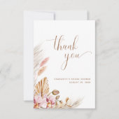 Pampas Grass Bohemisch Floral | BRAUTPARTY Dankeskarte (Vorderseite)