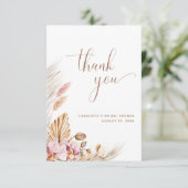 Pampas Grass Bohemisch Floral | BRAUTPARTY Dankeskarte (Stehend Vorderseite)