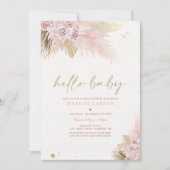 Pampas Grass Bohemisch Tropical Girl Baby Dusche Einladung (Vorderseite)
