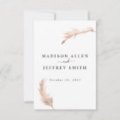 Pampas Grass Bohemisch Wedding RSVP Karte (Rückseite)