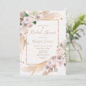 Pampas Grass Bohemisch Wüste Brautparty Einladung (Stehend Vorderseite)