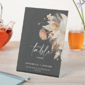 Pampas Grass Bohemische blumengeschmückte Tischnum Sockelschild (In Situ)