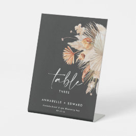 Pampas Grass Bohemische blumengeschmückte Tischnum Sockelschild