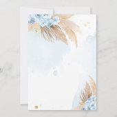 Pampas Grass Bohemische Taufe Boho Christening Einladung (Rückseite)