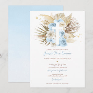 Pampas Grass Bohemische Taufe Boho Christening Einladung